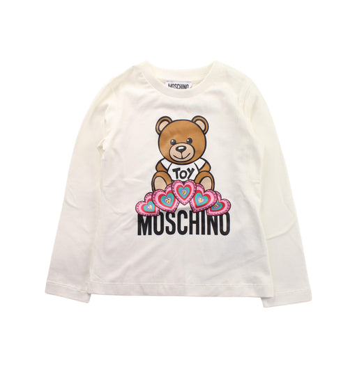 A White Long Sleeve T Shirts from Moschino in size 4T for boy. (Front View)