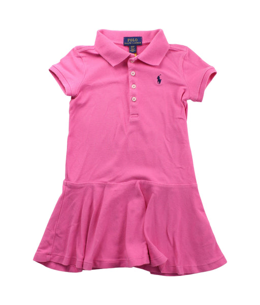 A Pink Short Sleeve Dresses from Polo Ralph Lauren in size 3T for girl. (Front View)