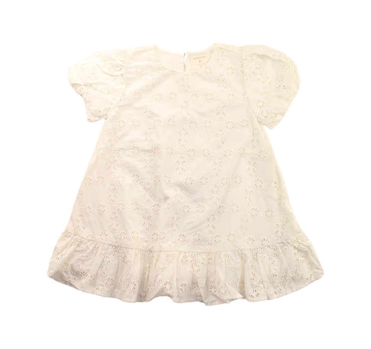 A White Short Sleeve Dresses from Crewcuts in size 3T for girl. (Front View)