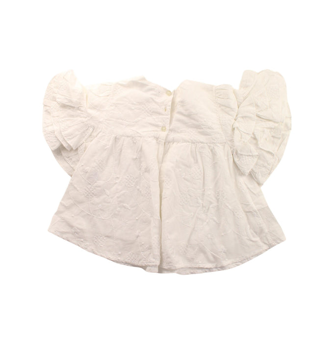 A White Short Sleeve Tops from Velveteen in size 3T for girl. (Back View)