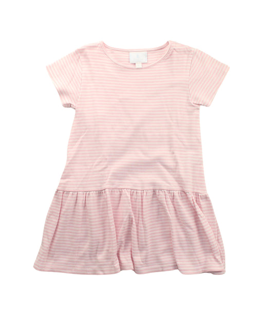 A Pink Short Sleeve Dresses from Little English in size 4T for girl. (Front View)