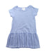 A Blue Short Sleeve Dresses from Little English in size 5T for girl. (Front View)