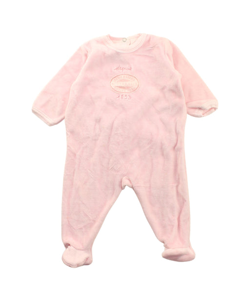 A Pink Onesies from Petit Bateau in size 0-3M for girl. (Front View)