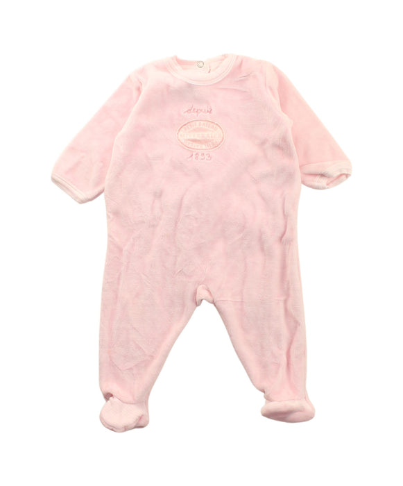 A Pink Onesies from Petit Bateau in size 0-3M for girl. (Front View)