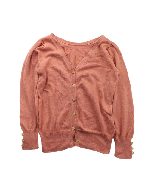 A Peach Cardigans from Excuse My French in size 4T for girl. (Front View)
