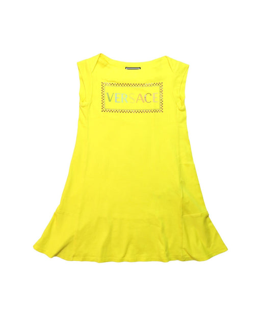A Yellow Short Sleeve Dresses from Young Versace in size 6T for girl. (Front View)