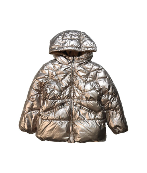A Gold Puffer/Quilted Jackets from Mayoral in size 5T for neutral. (Front View)