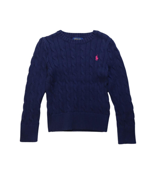A Navy Knit Sweaters from Polo Ralph Lauren in size 4T for girl. (Front View)