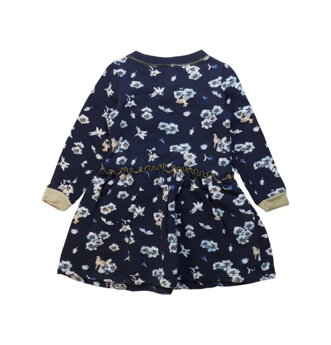 A Multicolour Long Sleeve Dresses from Petit Bateau in size 3T for girl. (Back View)