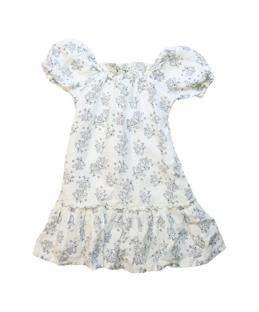 A White Short Sleeve Dresses from the new society in size 4T for girl. (Front View)