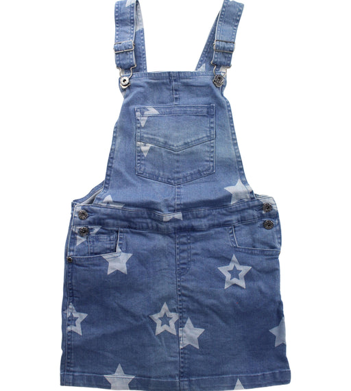 A Blue Overall Dresses from Seed in size 8Y for girl. (Front View)