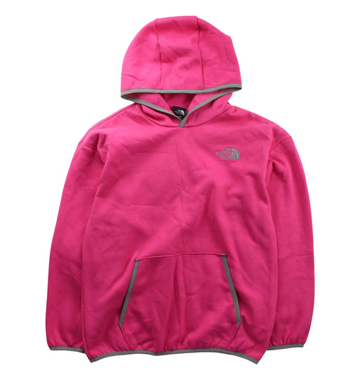 A Pink Hooded Sweatshirts from The North Face in size 10Y for girl. (Front View)