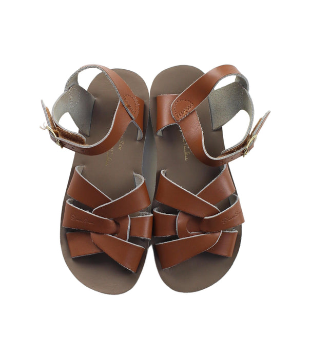 A Brown Sandals from Sun-San in size 7Y for girl. (Back View)