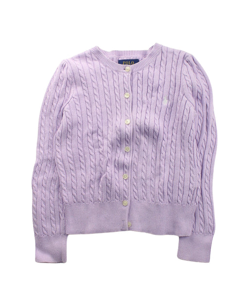 A Purple Cardigans from Polo Ralph Lauren in size 6T for girl. (Front View)