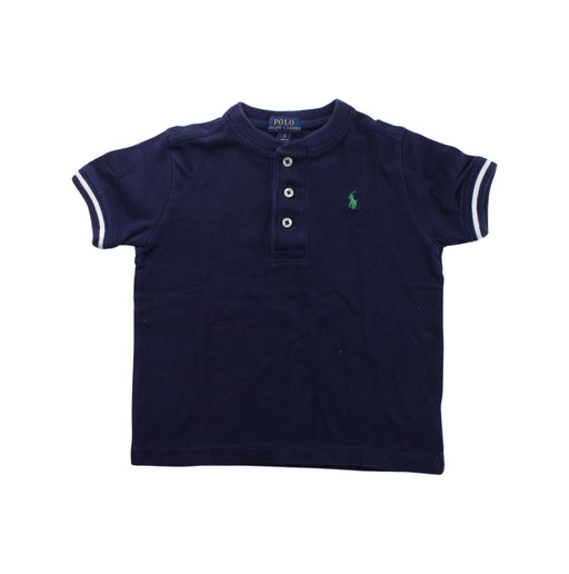 A Blue Short Sleeve Polos from Polo Ralph Lauren in size 4T for boy. (Front View)