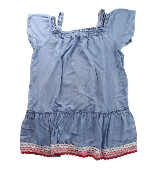 A Blue Short Sleeve Dresses from Seed in size 8Y for girl. (Front View)
