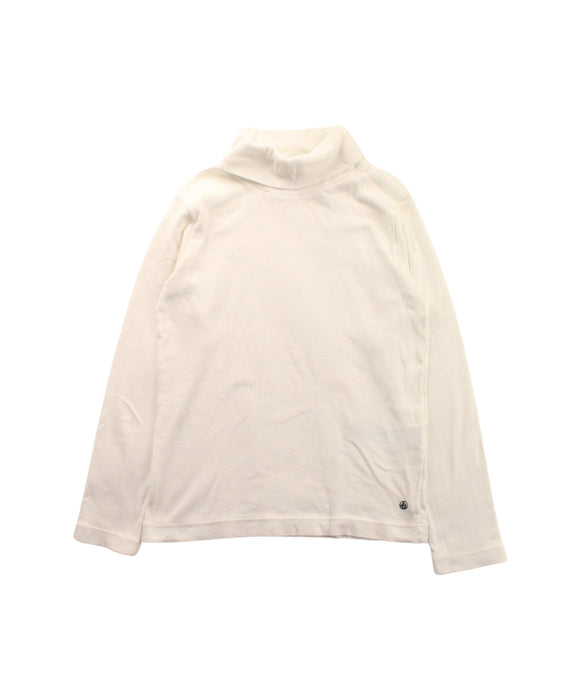 A White Long Sleeve Tops from Petit Bateau in size 6T for girl. (Front View)