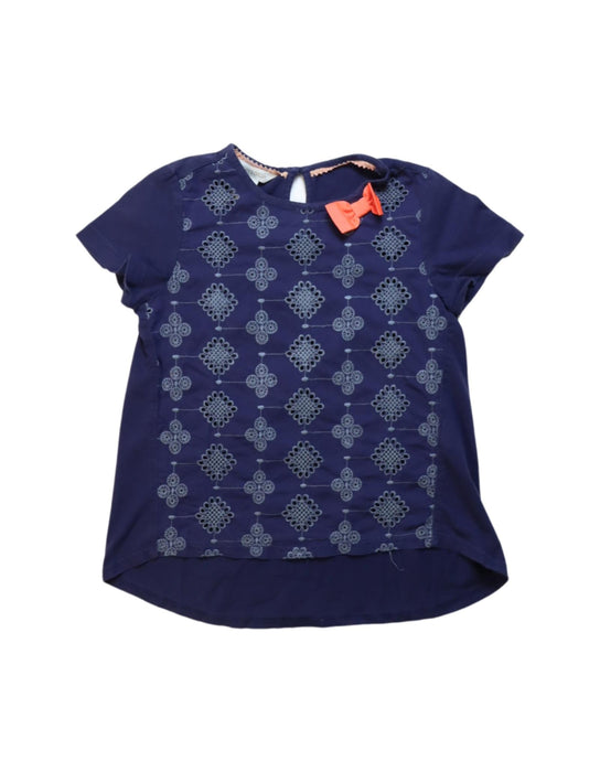 A Blue Short Sleeve Tops from Monsoon in size 5T for girl. (Front View)