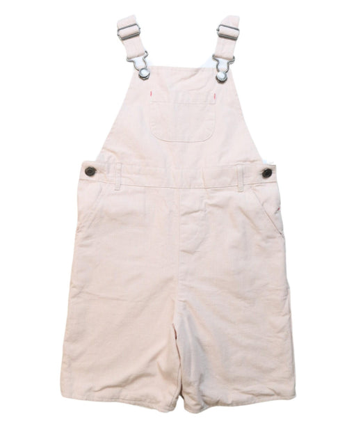 A Pink Overall Shorts from The Little White Company in size 5T for girl. (Front View)