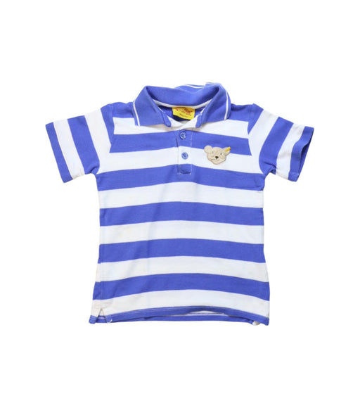 A Blue Short Sleeve Polos from Steiff in size 12-18M for boy. (Front View)