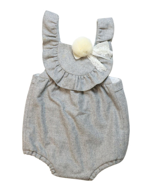 A Grey Overall Shorts from Nanos in size 12-18M for girl. (Front View)