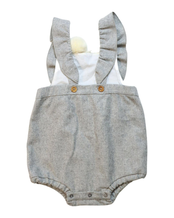 A Grey Overall Shorts from Nanos in size 12-18M for girl. (Back View)