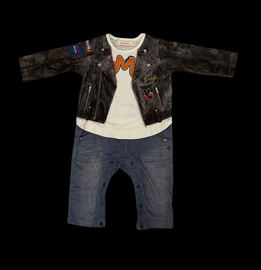 A Multicolour Long Sleeve Bodysuits from Momonittu in size 3-6M for boy. (Front View)