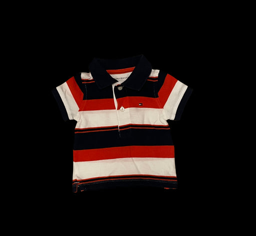 A Blue Short Sleeve Polos from Tommy Hilfiger in size 3-6M for boy. (Front View)