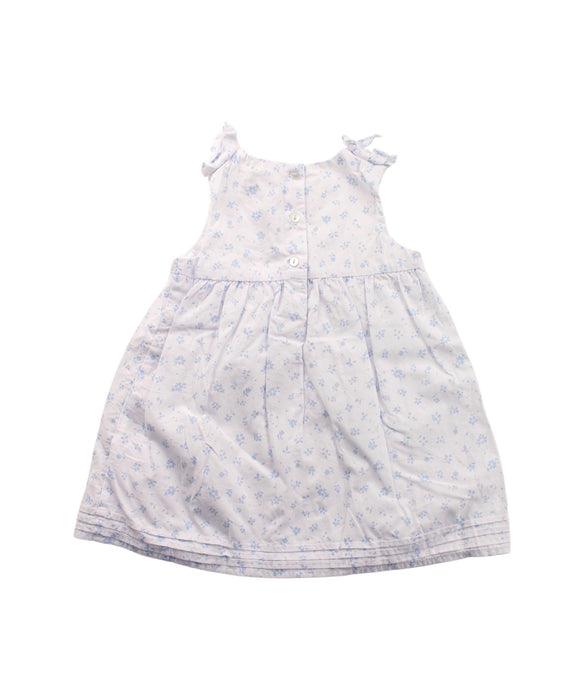 A Blue Sleeveless Dresses from The Little White Company in size 6-12M for girl. (Back View)