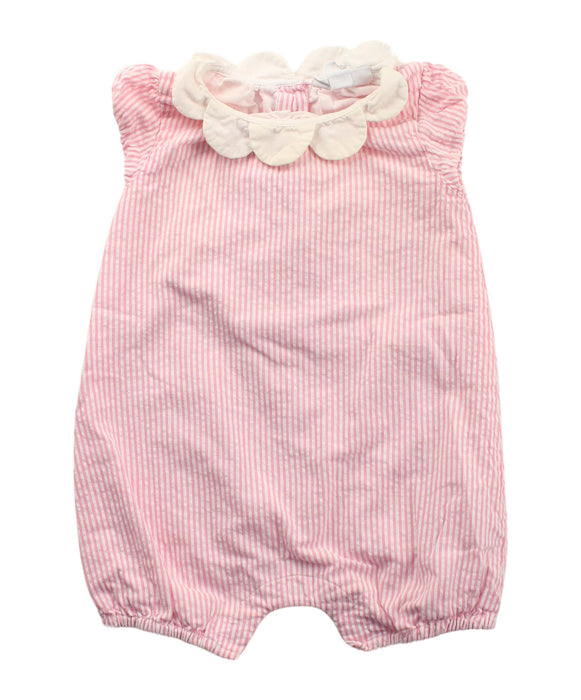 A Pink Short Sleeve Rompers from The Little White Company in size 3-6M for girl. (Front View)
