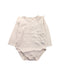 A White Long Sleeve Bodysuits from Play Up in size 6-12M for girl. (Front View)