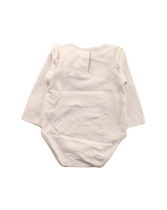 A White Long Sleeve Bodysuits from Play Up in size 6-12M for girl. (Back View)