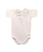 A White Short Sleeve Bodysuits from Babidu in size 6-12M for girl. (Front View)