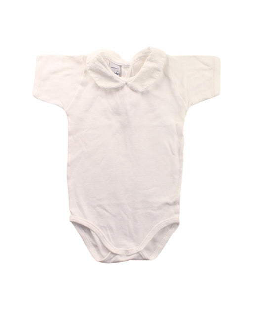 A White Short Sleeve Bodysuits from Babidu in size 6-12M for girl. (Front View)