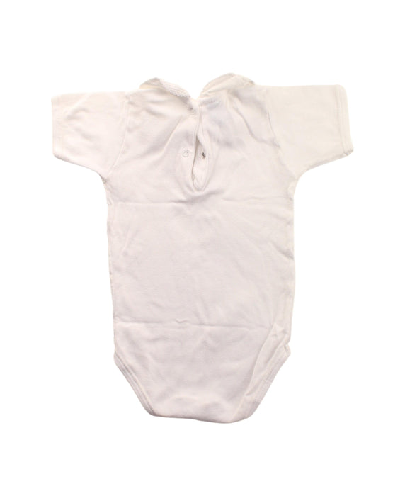 A White Short Sleeve Bodysuits from Babidu in size 6-12M for girl. (Back View)