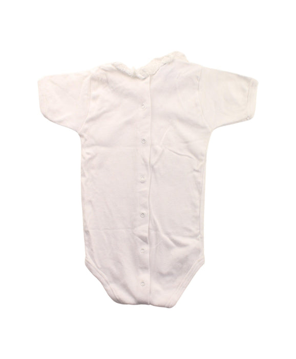 A White Short Sleeve Bodysuits from Babidu in size 6-12M for girl. (Back View)