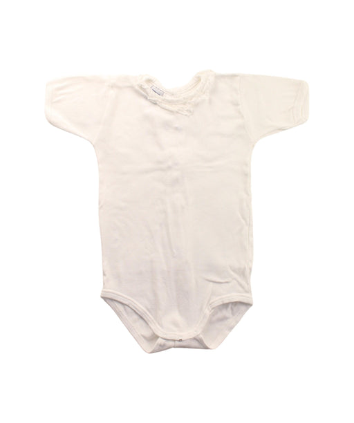 A White Short Sleeve Bodysuits from Babidu in size 2T for girl. (Front View)