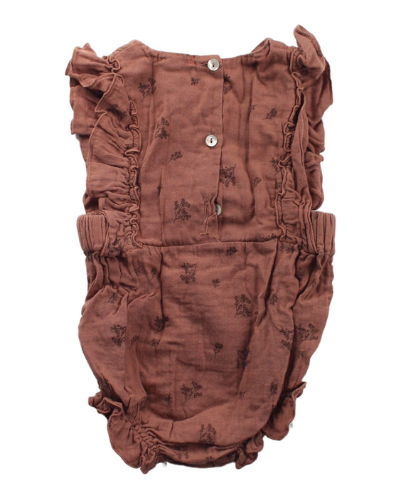 A Brown Short Sleeve Bodysuits from Marlot Paris in size 6-12M for girl. (Back View)