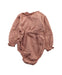 A Peach Long Sleeve Bodysuits from Marlot Paris in size 6-12M for girl. (Back View)