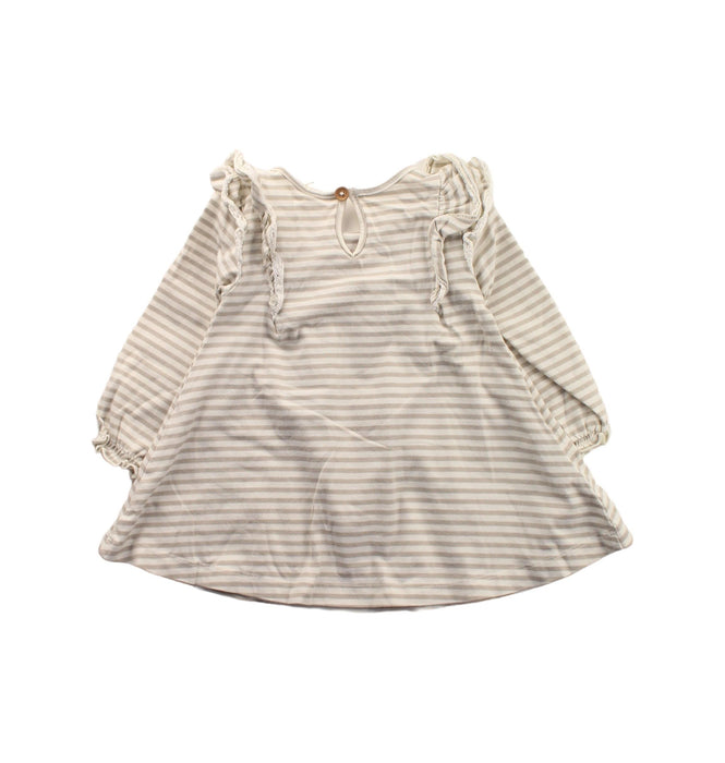 A Beige Long Sleeve Dresses from Quincy Mae in size 6-12M for girl. (Back View)