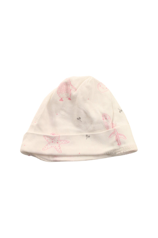 A White Beanies from Purebaby in size 0-3M for neutral. (Front View)