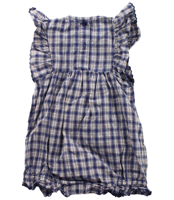 A Blue Short Sleeve Rompers from Louis Louise in size 3-6M for girl. (Back View)