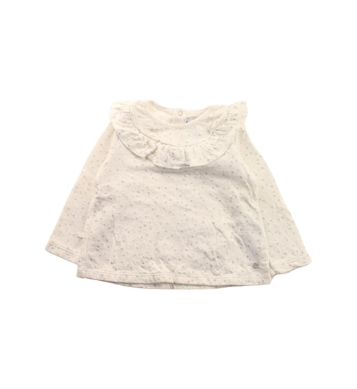 A White Long Sleeve Tops from Petit Bateau in size 12-18M for girl. (Front View)