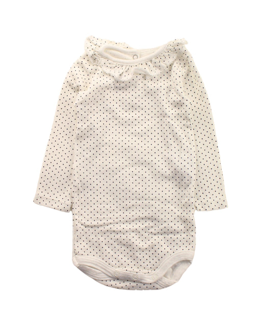 A Black Long Sleeve Bodysuits from Petit Bateau in size 3-6M for girl. (Front View)