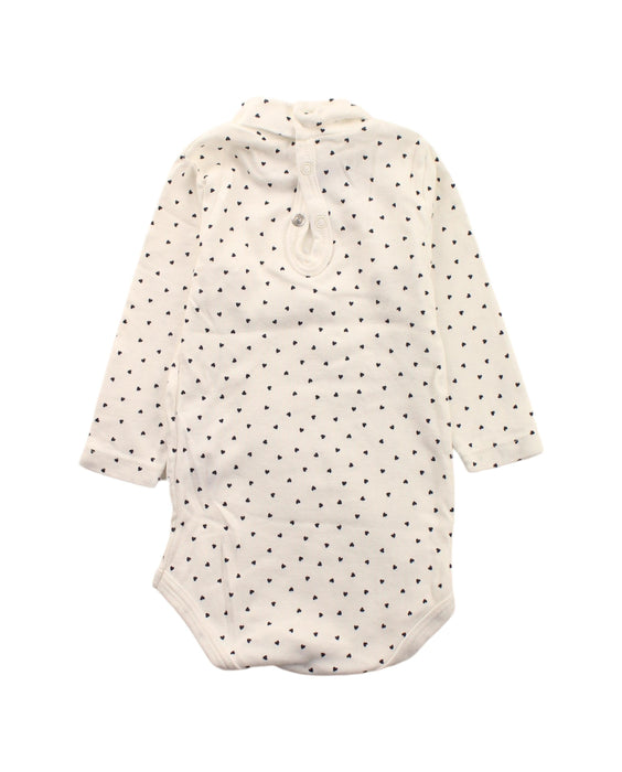 A Black Long Sleeve Bodysuits from Petit Bateau in size 3-6M for girl. (Back View)