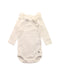 A White Long Sleeve Bodysuits from Petit Bateau in size 0-3M for girl. (Front View)