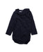 A Blue Long Sleeve Bodysuits from Petit Bateau in size 6T for girl. (Front View)