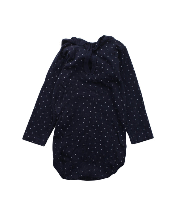 A Blue Long Sleeve Bodysuits from Petit Bateau in size 6T for girl. (Back View)