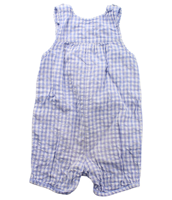 A Blue Overall Shorts from Jojo Maman Bébé in size 12-18M for girl. (Back View)