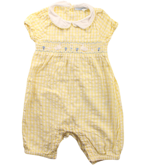 A Yellow Short Sleeve Rompers from Jojo Maman Bébé in size 12-18M for girl. (Front View)